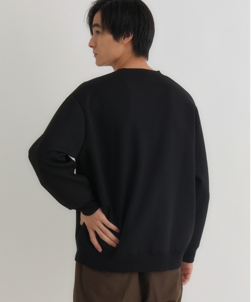 BACK NUMBER（バックナンバー）の「【BACK NUMBER】ダンボールクルートレーナー (サスティナブル/クルーネック/プルオーバー/レギュラーフィット/ストレッチ/軽やか/ベーシック/レイヤード)（スウェット・メンズ・ブルー/ライトベージュ/ブラック・M/L/XL）」の16枚目の写真