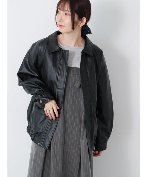 Te chichi TERRASSE(テチチテラス)の「オーバーサイズブルゾン《2025autumn catalog item》(ブルゾン・レディース・ブラウン/ブラック/キャメル・F)」の1枚目の写真