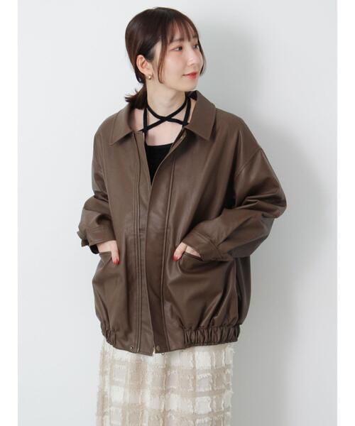 Te chichi TERRASSE(テチチテラス)の「オーバーサイズブルゾン《2025autumn catalog item》(ブルゾン・レディース・ブラウン/ブラック/キャメル・F)」の21枚目の写真