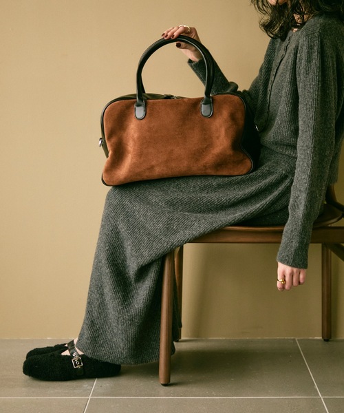 Lutim by u（ルチバイユー）の「Combination boston bag / コンビネーションボストンバック（ボストンバッグ・レディース・ブラウン/ベージュ/ブラック・FREE）」の3枚目の写真