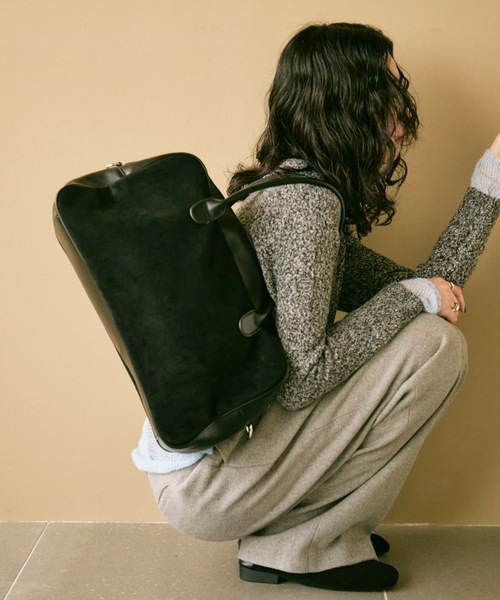 Lutim by u（ルチバイユー）の「Combination boston bag / コンビネーションボストンバック（ボストンバッグ・レディース・ブラウン/ベージュ/ブラック・FREE）」の2枚目の写真