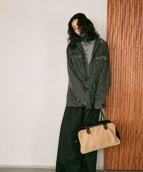 Lutim by u（ルチバイユー）の「Combination boston bag / コンビネーションボストンバック（ボストンバッグ・レディース・ブラウン/ベージュ/ブラック・FREE）」の14枚目の写真
