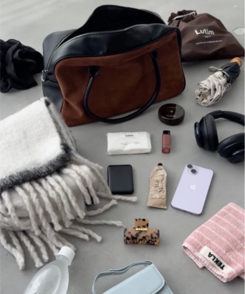 Lutim by u（ルチバイユー）の「Combination boston bag / コンビネーションボストンバック（ボストンバッグ・レディース・ブラウン/ベージュ/ブラック・FREE）」の5枚目の写真