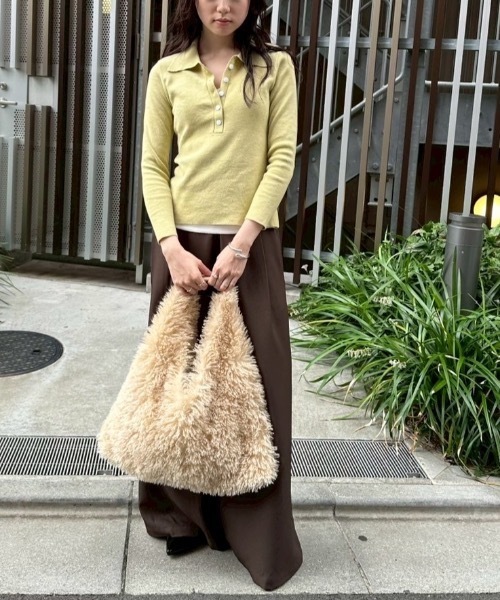 DRWCYS(ドロシーズ)の「フロントボタンレイヤードニット(ニット/セーター・レディース・グレー/ライトグリーン・FREE)」の14枚目の写真