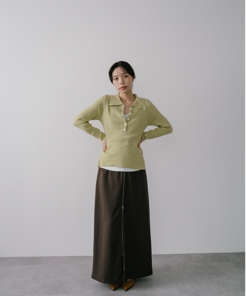 DRWCYS(ドロシーズ)の「フロントボタンレイヤードニット(ニット/セーター・レディース・グレー/ライトグリーン・FREE)」の18枚目の写真