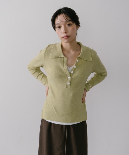 DRWCYS(ドロシーズ)の「フロントボタンレイヤードニット(ニット/セーター・レディース・グレー/ライトグリーン・FREE)」の19枚目の写真