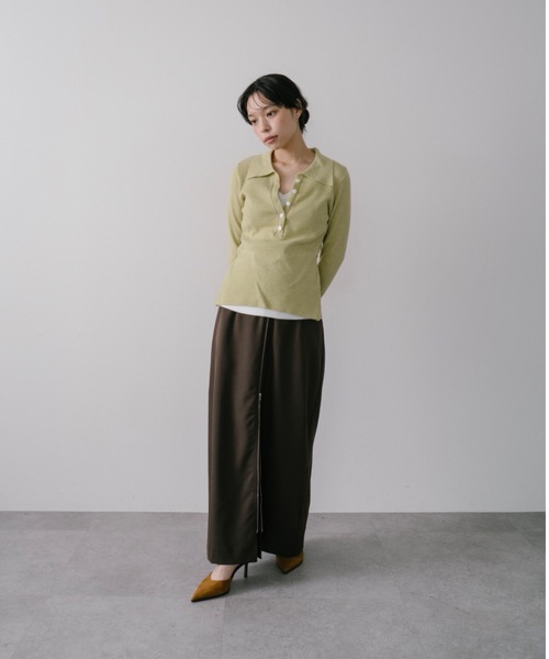 DRWCYS(ドロシーズ)の「フロントボタンレイヤードニット(ニット/セーター・レディース・グレー/ライトグリーン・FREE)」の20枚目の写真