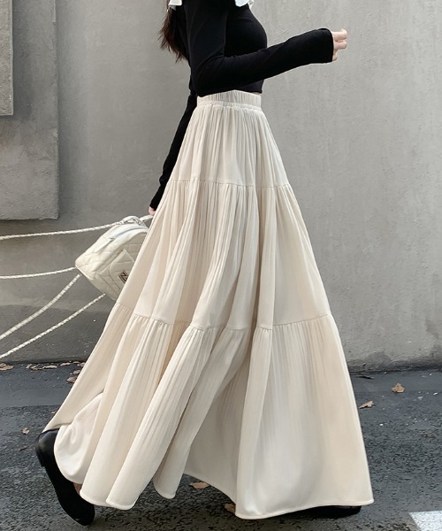 セール】ベロアティアードロングスカート（スカート）｜emi+