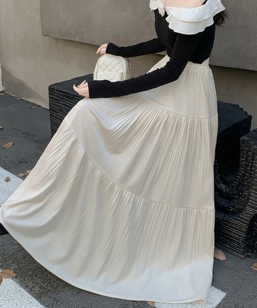 セール】ベロアティアードロングスカート（スカート）｜emi+