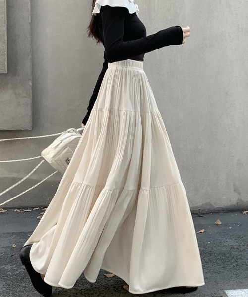 セール】ベロアティアードロングスカート（スカート）｜emi+