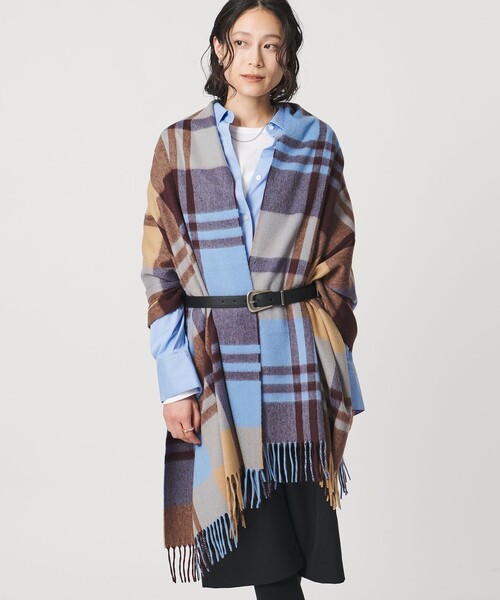 ＜Joshua Ellis＞カシミヤ チェック ストール【別注モデル】 Joshua Ellis＞カシミヤ チェック ストール（ストール/ショール