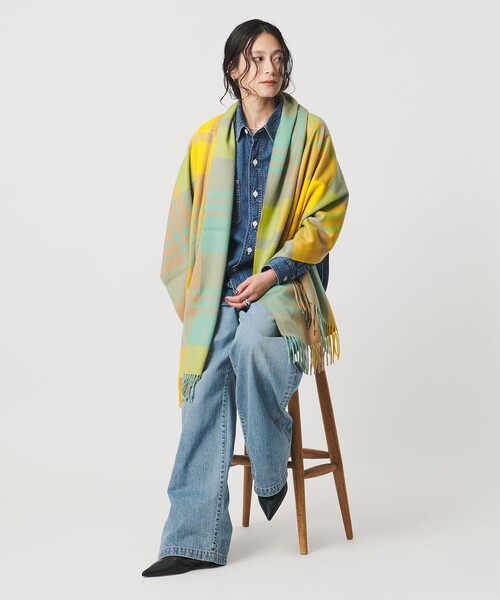 Joshua Ellis＞カシミヤ チェック ストール（ストール/ショール