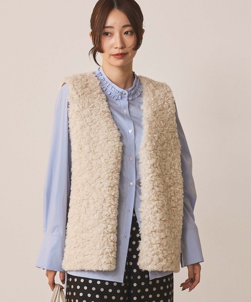 Gready Brilliant(グレディブリリアン)の「フリルカラーシャツ(シャツ/ブラウス・レディース・オフホワイト/サックスブルー・38)」の14枚目の写真