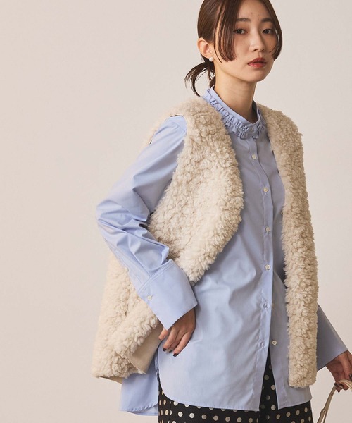 Gready Brilliant(グレディブリリアン)の「フリルカラーシャツ(シャツ/ブラウス・レディース・オフホワイト/サックスブルー・38)」の15枚目の写真