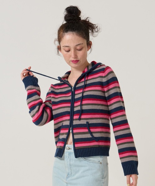 TINA：JOJUN（ティーナジョジュン）の「2025Limited Edition ボーダー フーディ TINA：JOJUN（パーカー・レディース・ネイビー/ミント・M）」の22枚目の写真