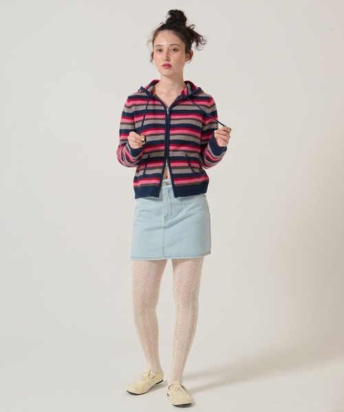 TINA：JOJUN（ティーナジョジュン）の「2025Limited Edition ボーダー フーディ TINA：JOJUN（パーカー・レディース・ネイビー/ミント・M）」の14枚目の写真