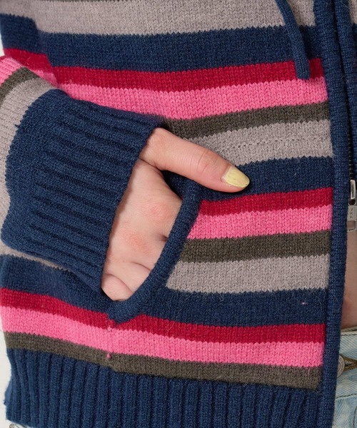 TINA：JOJUN（ティーナジョジュン）の「2025Limited Edition ボーダー フーディ TINA：JOJUN（パーカー・レディース・ネイビー/ミント・M）」の15枚目の写真