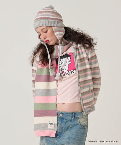 TINA：JOJUN（ティーナジョジュン）の「2025Limited Edition ボーダー フーディ TINA：JOJUN（パーカー・レディース・ネイビー/ミント・M）」の17枚目の写真