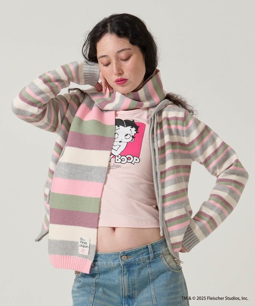 TINA：JOJUN（ティーナジョジュン）の「2025Limited Edition ボーダー フーディ TINA：JOJUN（パーカー・レディース・ネイビー/ミント・M）」の18枚目の写真