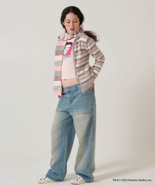 TINA：JOJUN（ティーナジョジュン）の「2025Limited Edition ボーダー フーディ TINA：JOJUN（パーカー・レディース・ネイビー/ミント・M）」の12枚目の写真