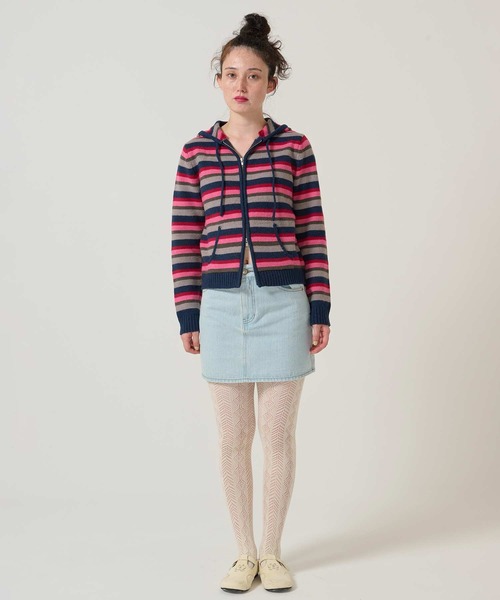 TINA：JOJUN（ティーナジョジュン）の「2025Limited Edition ボーダー フーディ TINA：JOJUN（パーカー・レディース・ネイビー/ミント・M）」の3枚目の写真