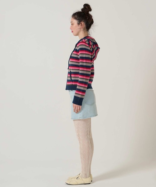 TINA：JOJUN（ティーナジョジュン）の「2025Limited Edition ボーダー フーディ TINA：JOJUN（パーカー・レディース・ネイビー/ミント・M）」の4枚目の写真