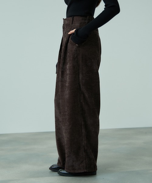 VICKY（ビッキー）の「サージ2タックワイドパンツ≪手洗い可能≫（その他パンツ・レディース・ブラウン/ブラック/アイボリー・M）」の3枚目の写真