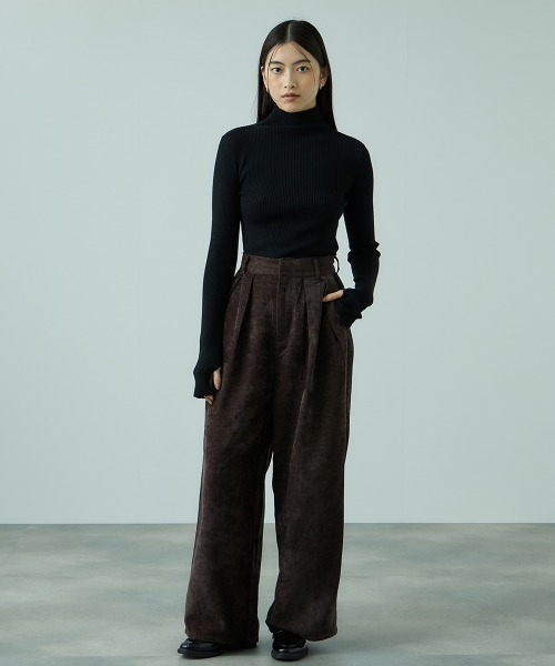 VICKY（ビッキー）の「サージ2タックワイドパンツ≪手洗い可能≫（その他パンツ・レディース・ブラウン/ブラック/アイボリー・M）」の4枚目の写真