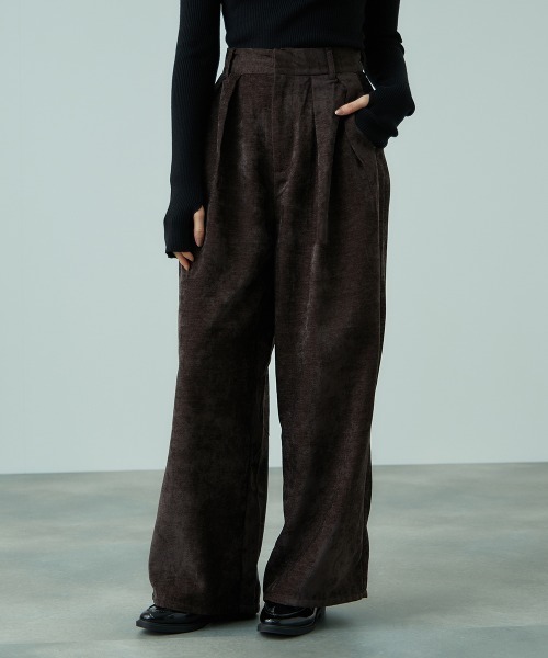 VICKY（ビッキー）の「サージ2タックワイドパンツ≪手洗い可能≫（その他パンツ・レディース・ブラウン/ブラック/アイボリー・M）」の9枚目の写真