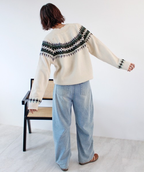 セール】ノルディック柄ニットプルオーバー（ニット/セーター）｜ABYS