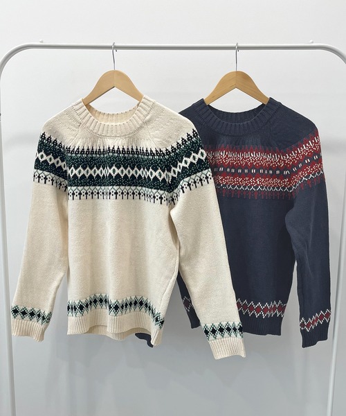 セール】ノルディック柄ニットプルオーバー（ニット/セーター）｜ABYS