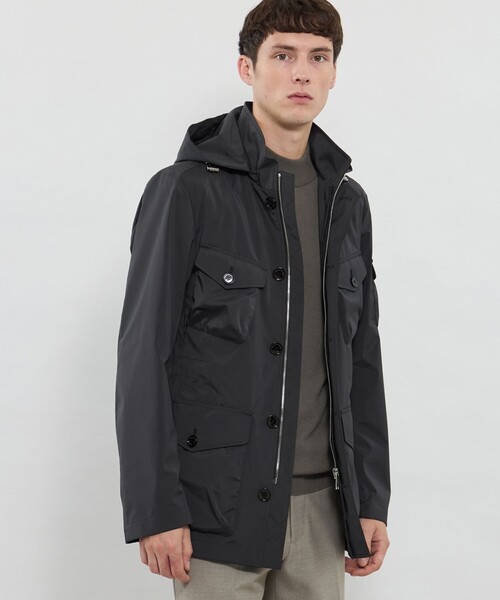 MACKINTOSH LONDON（マッキントッシュ ロンドン）の「【WEB・一部店舗限定】【BERWICK】3レイヤーポリエステルフーデットブルゾン（ブルゾン・メンズ・ブルー系その他7/ブラック・38/40/42）」の2枚目の写真