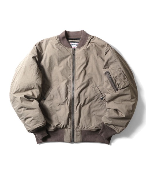 HOUSTON(ヒューストン)の「HOUSTON ライトMA-1(MA-1・メンズ・ブラック/グレー系その他/オリーブドラブ・MEDIUM/LARGE/X-LARGE/XX-LARGE)」の2枚目の写真