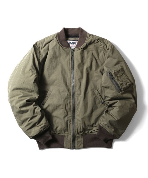 HOUSTON(ヒューストン)の「HOUSTON ライトMA-1(MA-1・メンズ・ブラック/グレー系その他/オリーブドラブ・MEDIUM/LARGE/X-LARGE/XX-LARGE)」の3枚目の写真