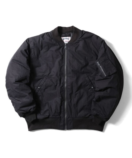 HOUSTON(ヒューストン)の「HOUSTON ライトMA-1(MA-1・メンズ・ブラック/グレー系その他/オリーブドラブ・MEDIUM/LARGE/X-LARGE/XX-LARGE)」の1枚目の写真