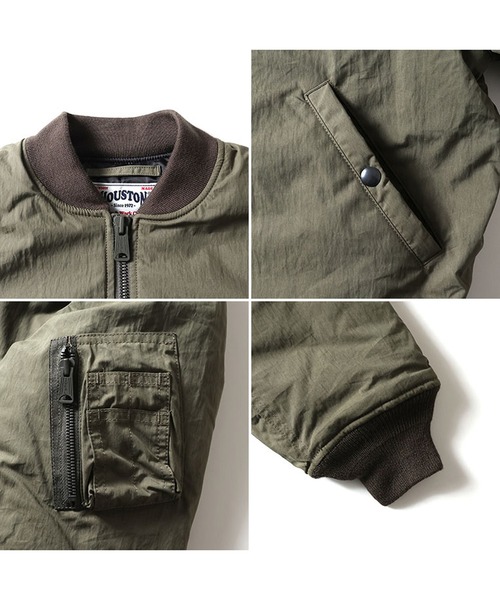 HOUSTON(ヒューストン)の「HOUSTON ライトMA-1(MA-1・メンズ・ブラック/グレー系その他/オリーブドラブ・MEDIUM/LARGE/X-LARGE/XX-LARGE)」の6枚目の写真