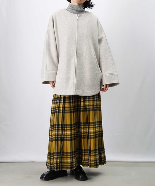 LUCA/LADY LUCK LUCA（ルカ/レディラックルカ）の「LC/LLL ジップドルマンコート/ウールライクポンチョコート（ノーカラーコート・レディース・モカ/ライトベージュ/チャコールグレー・FREE）」の17枚目の写真