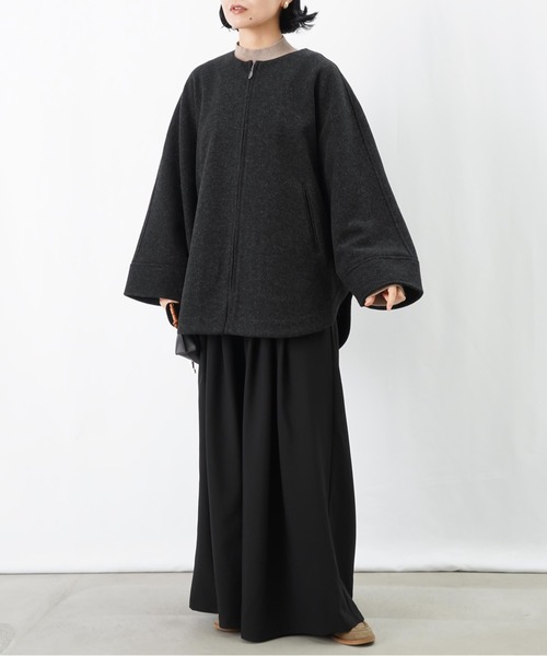 セール】LC/LLL ジップドルマンコート/ウールライクポンチョコート