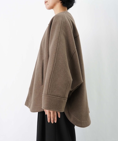 セール】LC/LLL ジップドルマンコート/ウールライクポンチョコート