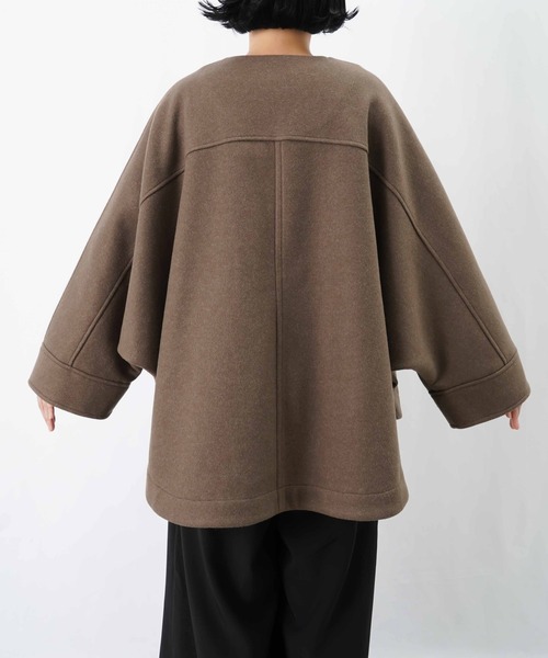 セール】LC/LLL ジップドルマンコート/ウールライクポンチョコート