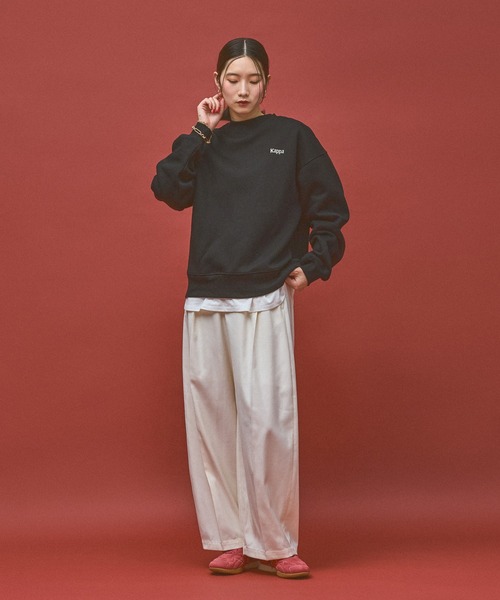 Kappa（カッパ）の「≪Kappa×and ST ウェルネスクラブ≫Running Clubデザインスウェット (ユニセックス)（スウェット・レディース・ブラック/ホワイト・SMALL/MEDIUM/LARGE）」の4枚目の写真