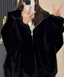 SPIGA | ｵｰﾊﾞｰｻｲｽﾞﾌｪｲｸﾌｧｰｼﾞｯﾌﾟｱｯﾌﾟｼﾞｬｹｯﾄ(その他アウター)