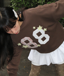 RONRON | 88 STAR MIXED APPLIQUE SWEATSHIRT BROWN(スウェット)