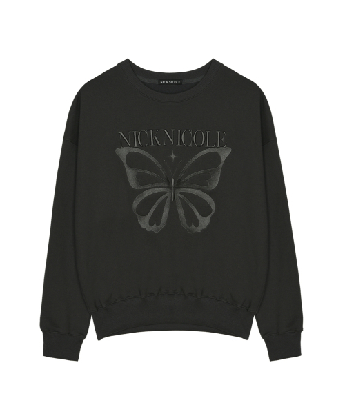 NICK&NICOLE(ニックアンドニコール)の「NICOLE BUTTERFLY QUALITY SWEATSHIRT_CHARCOAL(スウェット・レディース・その他・FREE)」の4枚目の写真