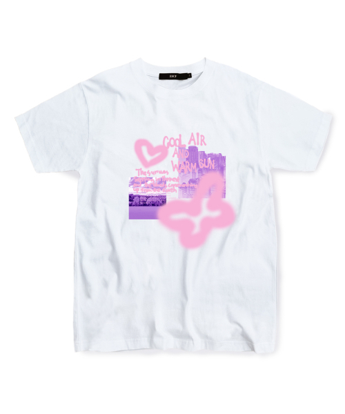 ESCAPEFROM(エスケープフロム)の「ピンクエスケープシティTシャツホワイト(Tシャツ/カットソー・レディース・その他・SMALL/MEDIUM/LARGE)」の1枚目の写真