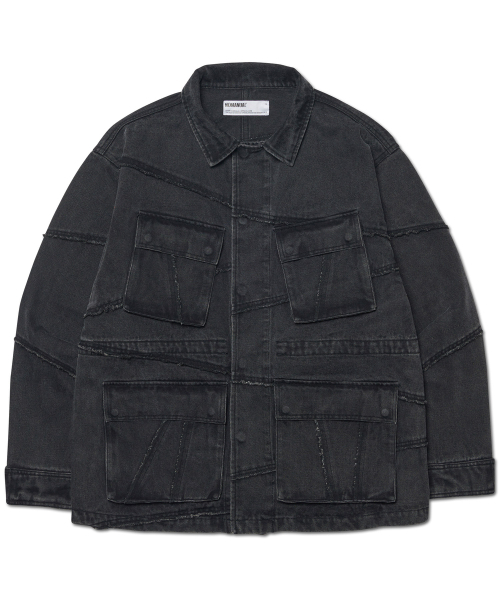 NOMANUAL(NOMANUAL)の「R.C DENIM BDU JACKET - WASHED BLACK(デニムジャケット・レディース・その他・SMALL/MEDIUM/LARGE)」の1枚目の写真