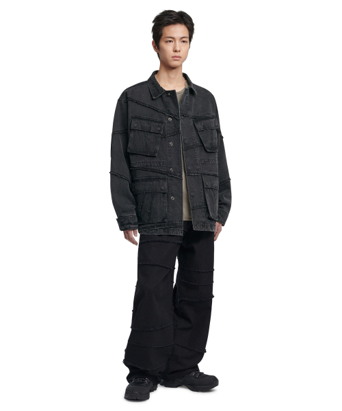NOMANUAL(NOMANUAL)の「R.C DENIM BDU JACKET - WASHED BLACK(デニムジャケット・レディース・その他・SMALL/MEDIUM/LARGE)」の4枚目の写真