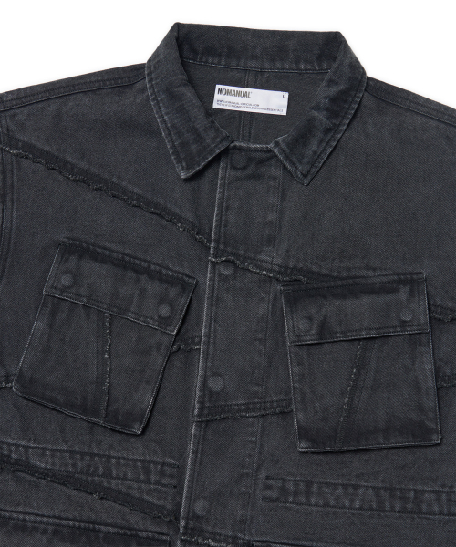 NOMANUAL(NOMANUAL)の「R.C DENIM BDU JACKET - WASHED BLACK(デニムジャケット・レディース・その他・SMALL/MEDIUM/LARGE)」の6枚目の写真