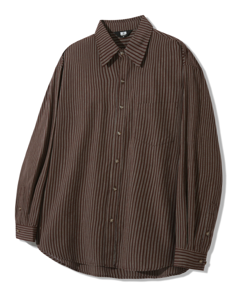 One Pocket Malchi pin‑oversize shirt — brown