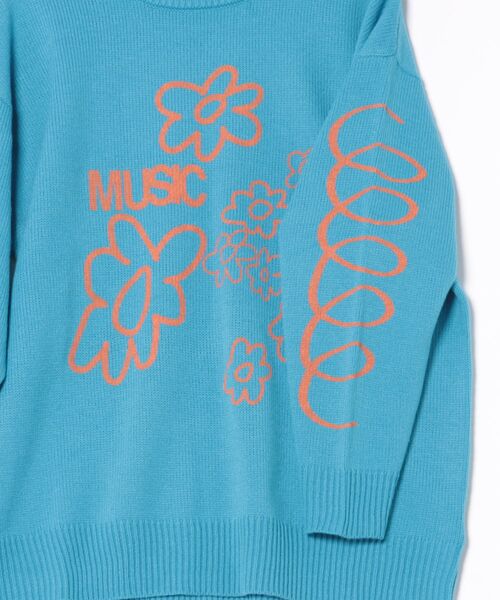 MARKEY'S(マーキーズ)の「クルーネックプリントセーター/おとな(ニット/セーター・レディース・オフホワイト/ブルー/ピンク・160cm)」の15枚目の写真